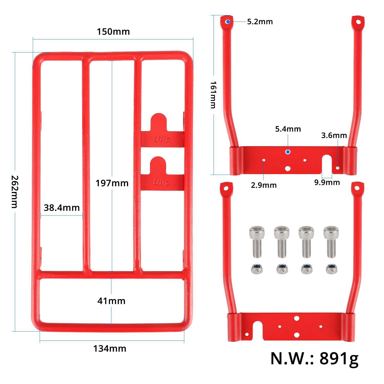 EU Warehouse Electric Scooter Rear Storage Shelf For Xiaomi M365 1S Pro Pro2 Mi3 Scooter Accessories Thicken Steel Rack Part