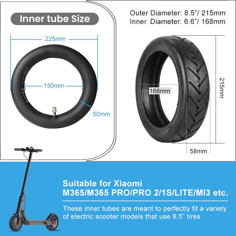 Mi Butyl Rubber Straight Nozzle Scooter Tybe 8.5 Xiaomi Part Scooter Electric Tube Tire 8.5X2 Innertube Scooter Accessories