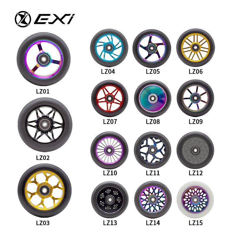 Aluminium Alloy Forged Metal Pro Stunt Scooter Wheels Durable PU Parts for Kids' Electric and Kick Scooters Accessory