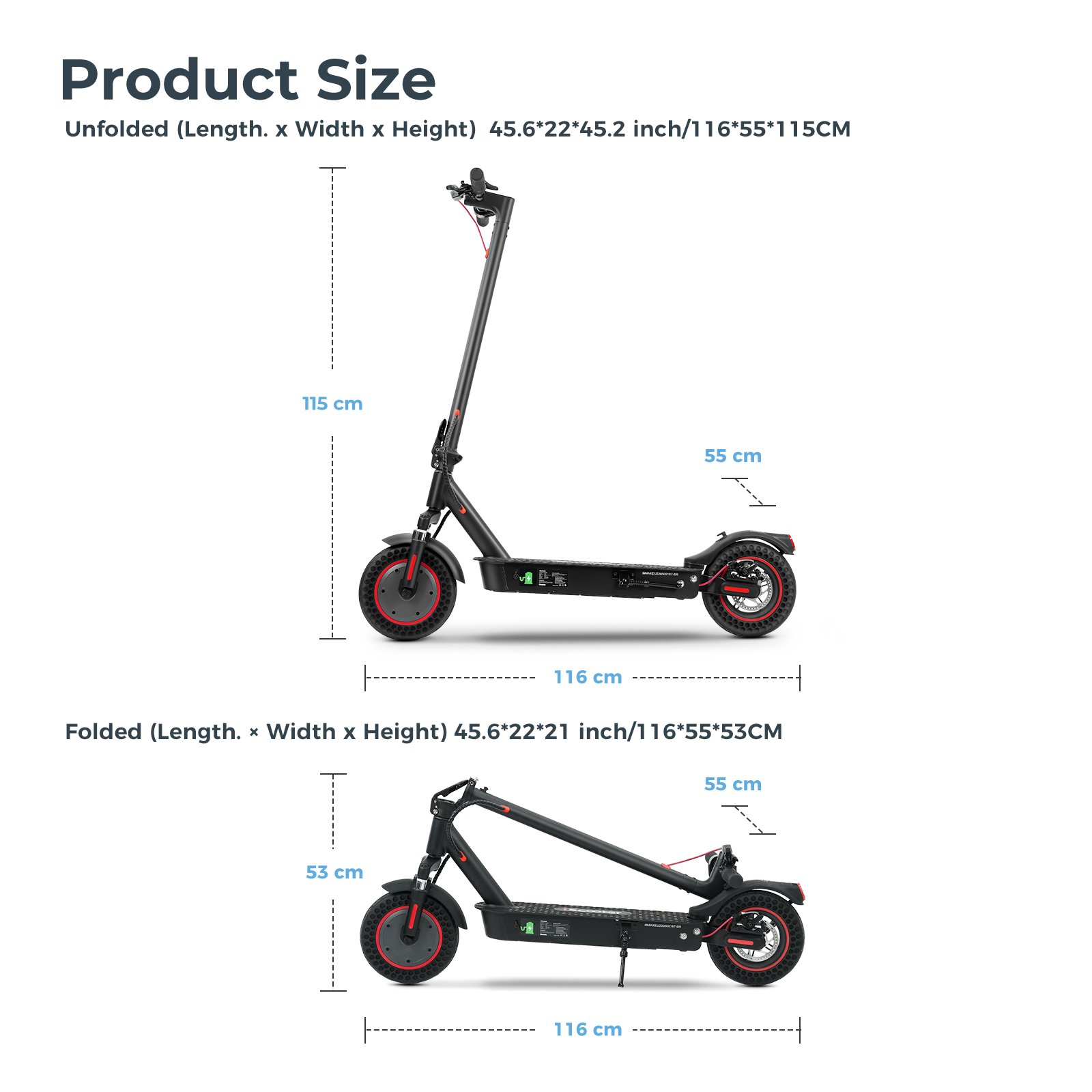 iScooter i9Max 500W Electric Scooter for Adults 30km/h 10Ah Battery 10 Inch Honeycomb Tire Foldable E-Scooter with App Bag