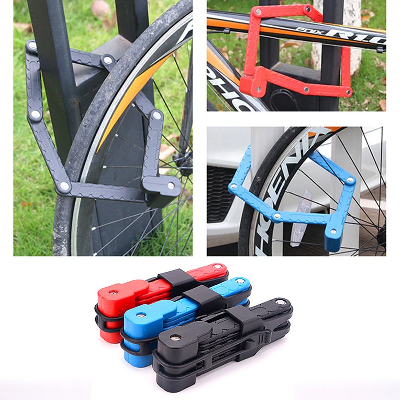 Superbsail Foldable Bike Lock MTB Road Bicycle Hamburg Lock High Security Anti-Theft Scooter Electric Folding E-Bike Chain Lock