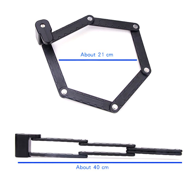 Superbsail Foldable Bike Lock MTB Road Bicycle Hamburg Lock High Security Anti-Theft Scooter Electric Folding E-Bike Chain Lock