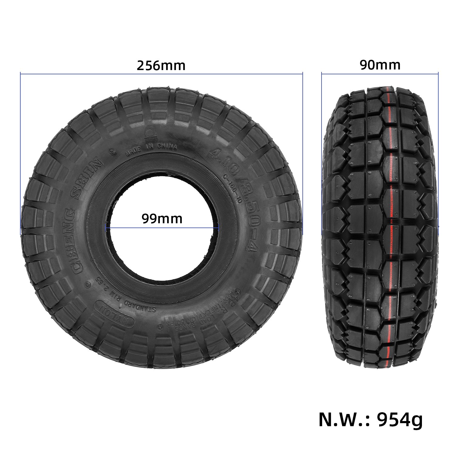 Electric Scooter Tires 4.10/3.50-4 Tubeless Cover Tire Replacement for 8.5inch E-Scooter Spare Parts Wheels Repair Tire