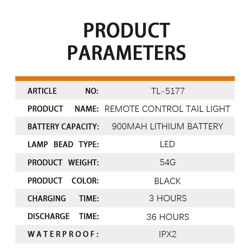 USB Charable Led Rear Light Lamp for Mountain Bike Cycling Waterproof Riding with Remote Control Horn Tail Light for Bicycle Use