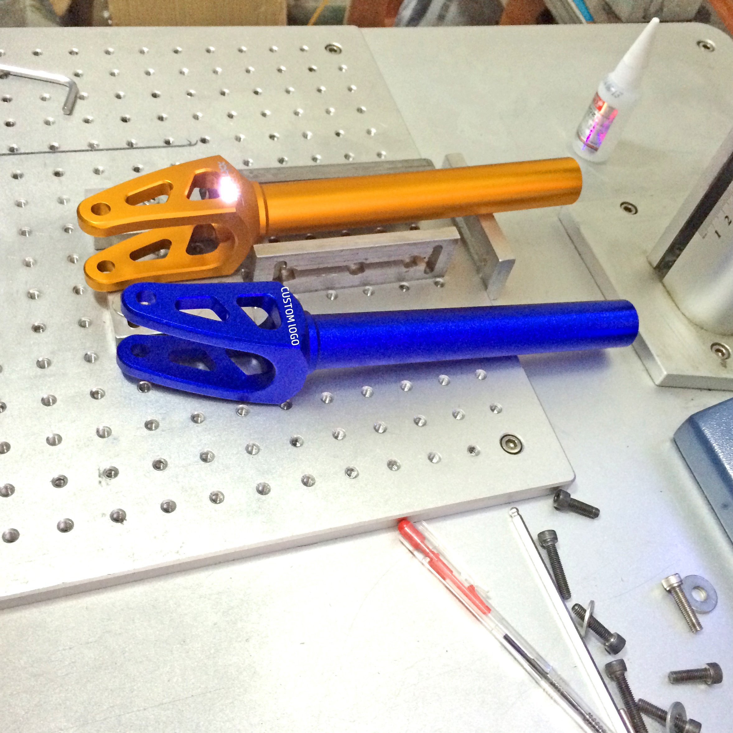 Huoli Industry High Quality Scooter Parts 28.5mm Colorful Professional Stunt Kick Scooter Accessories Front Fork