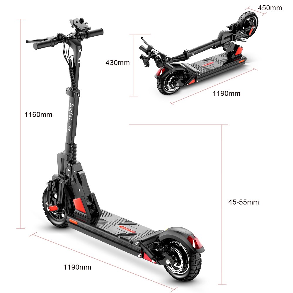 EU USA BOGIST C1 Pro 500W 48V 13An 45km/h Two Wheels Foldable Electric Scooter Adults e scooter with seat