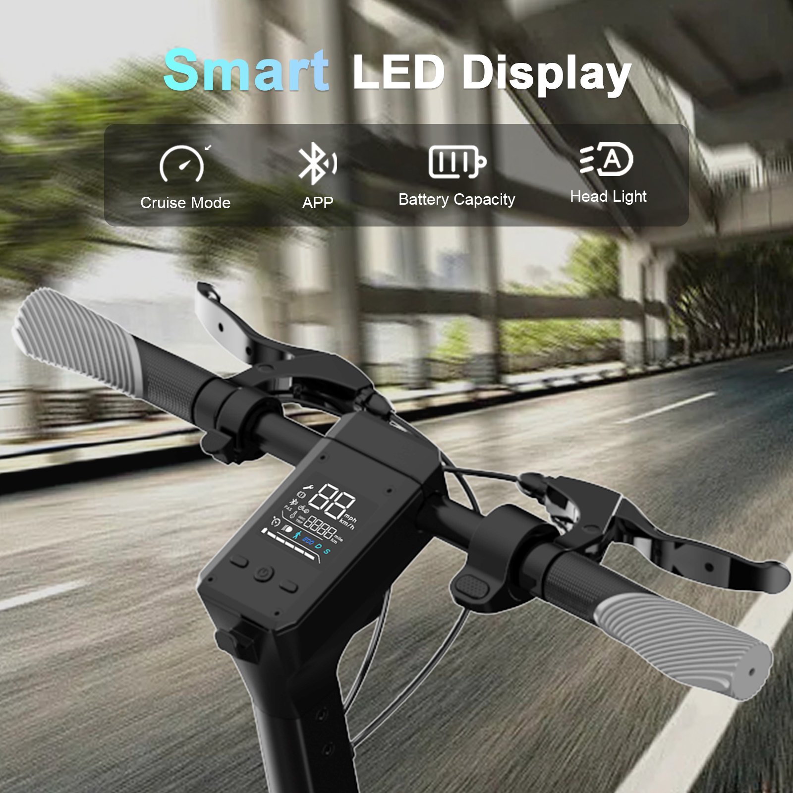 Zon Doo ZU08 In Stock Adult Electric Scooter with Smart App, 9 Inch Wide Wheel Solid Tires , Folding Electric Scooter.