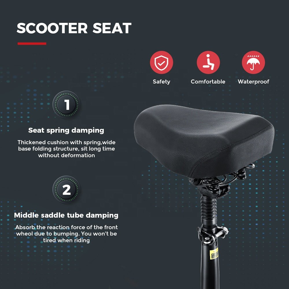 10 Inch iX5 1000W 15AH 48V 45KM Powerful Off Road Self-balancing Fat Tire Seat Bag Foldable Scooters Electric Scooter Adult