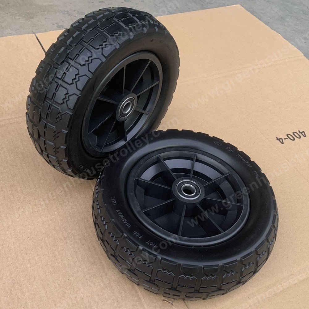 10 inch PU foam wheel 4.10/3.50-4 PU Foam Puncture Proof Solid Rubber Tire Wheel for hand trucks