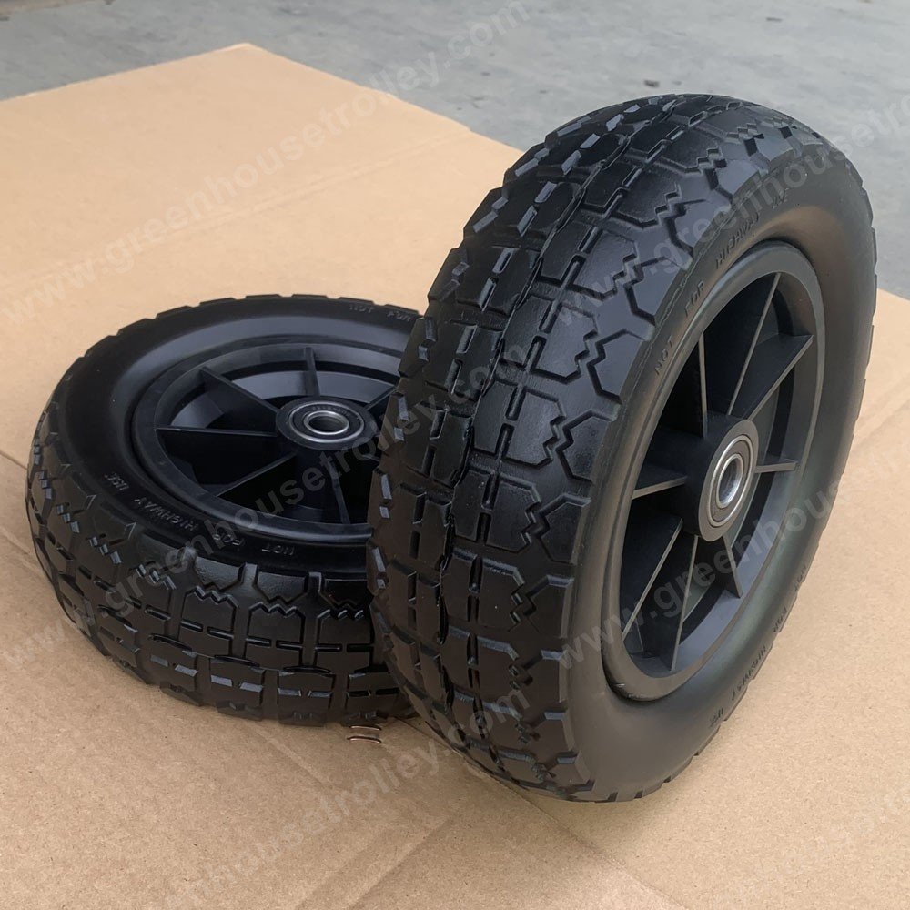 10 inch PU foam wheel 4.10/3.50-4 PU Foam Puncture Proof Solid Rubber Tire Wheel for hand trucks