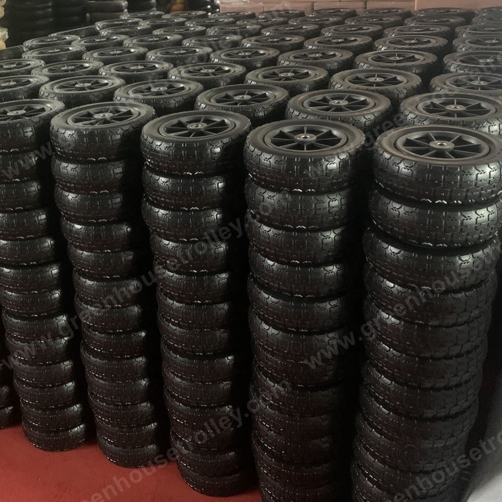 10 inch PU foam wheel 4.10/3.50-4 PU Foam Puncture Proof Solid Rubber Tire Wheel for hand trucks