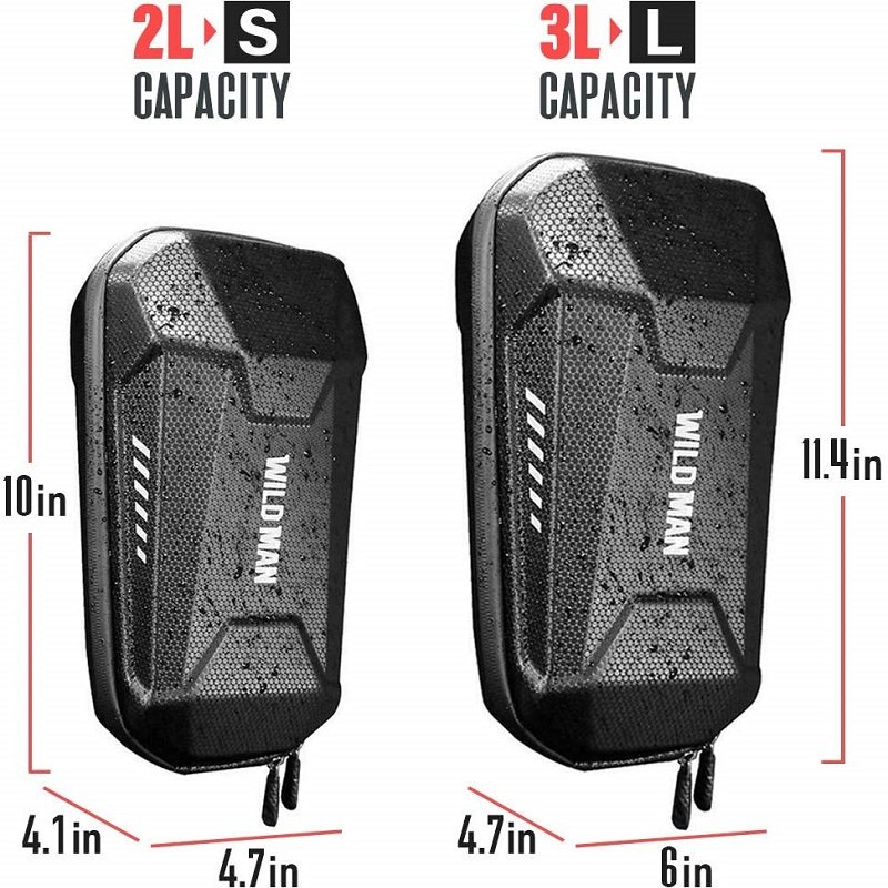 Wild Man Universal Electric Scooter EVA Hard Shell Bags Waterproof Reflective Storage Bag 2L 3L
