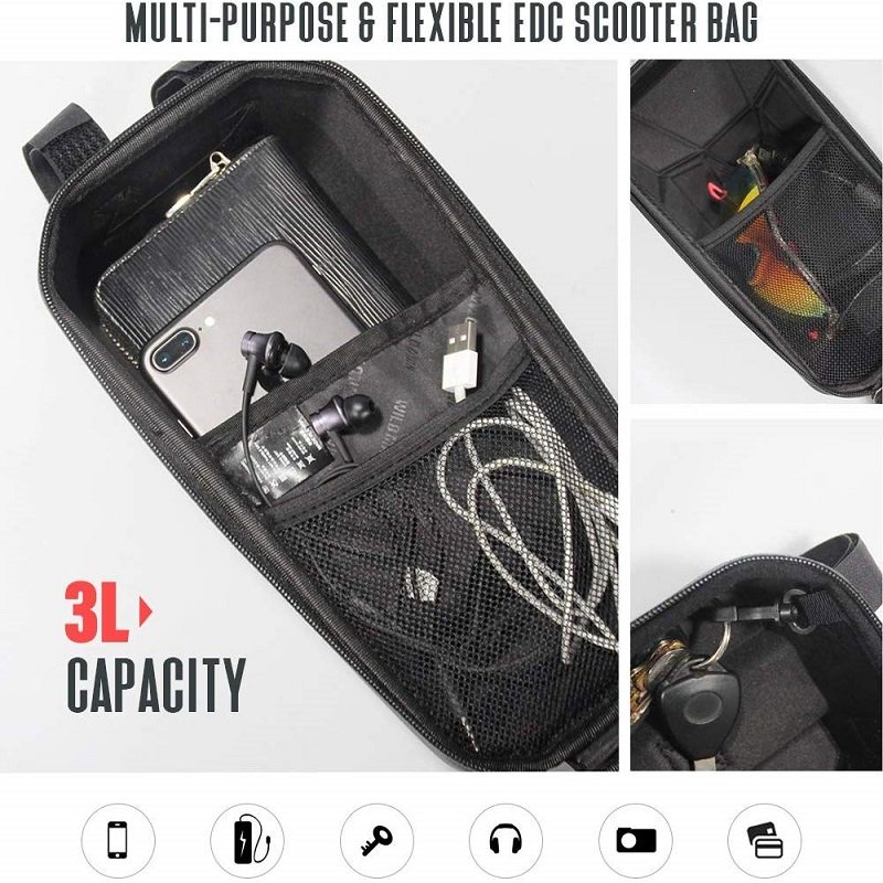 Wild Man Universal Electric Scooter EVA Hard Shell Bags Waterproof Reflective Storage Bag 2L 3L