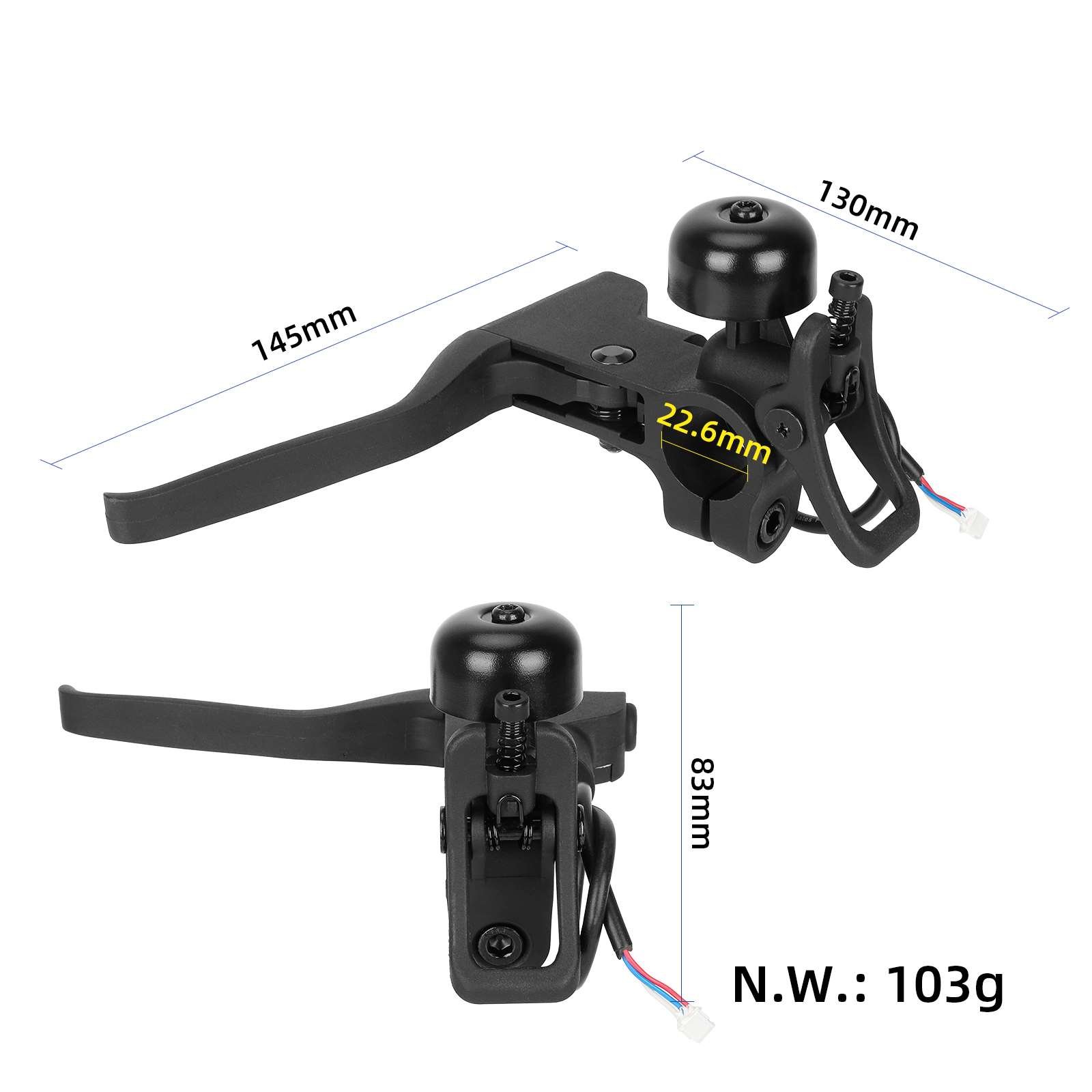 Electric Scooter Left Brake Lever With Bell For Mi4 Pro Scooter Aluminum Alloy Brake Handle Replacement Parts Accessories