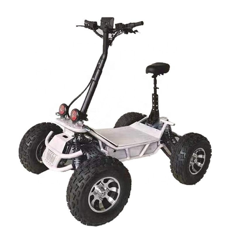 Unisex 8000W Off-Road Electric Scooter Popular 60V 50Ah Foldable ATV for Adults Four-Wheel Scooter with Optional Seat