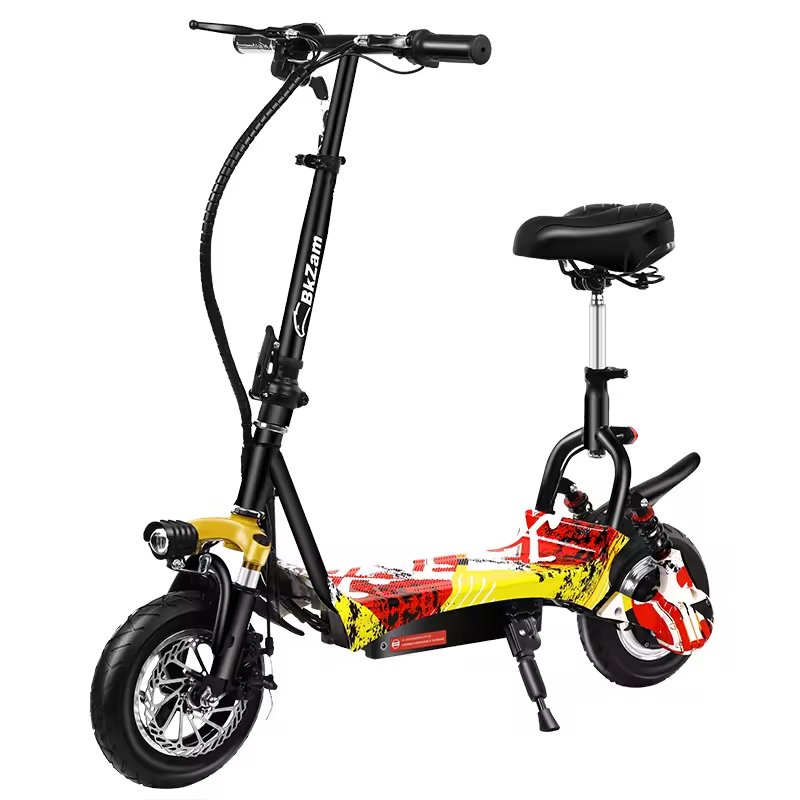 OEM services adult electric scooters 10inch rubber tyre wide seat powerful LED headlight 2 wheel fast folding electric e scooter