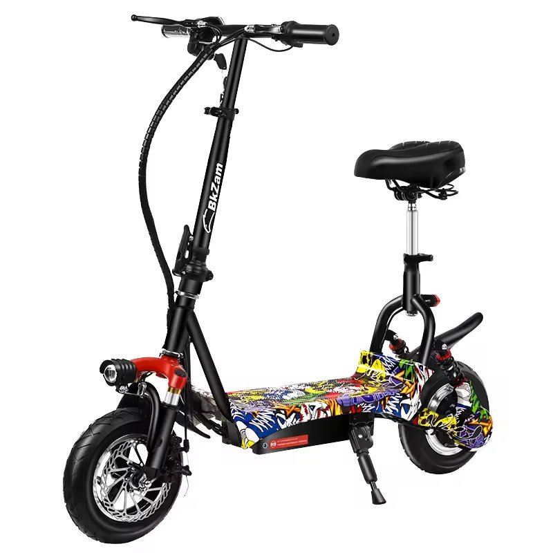 OEM services adult electric scooters 10inch rubber tyre wide seat powerful LED headlight 2 wheel fast folding electric e scooter