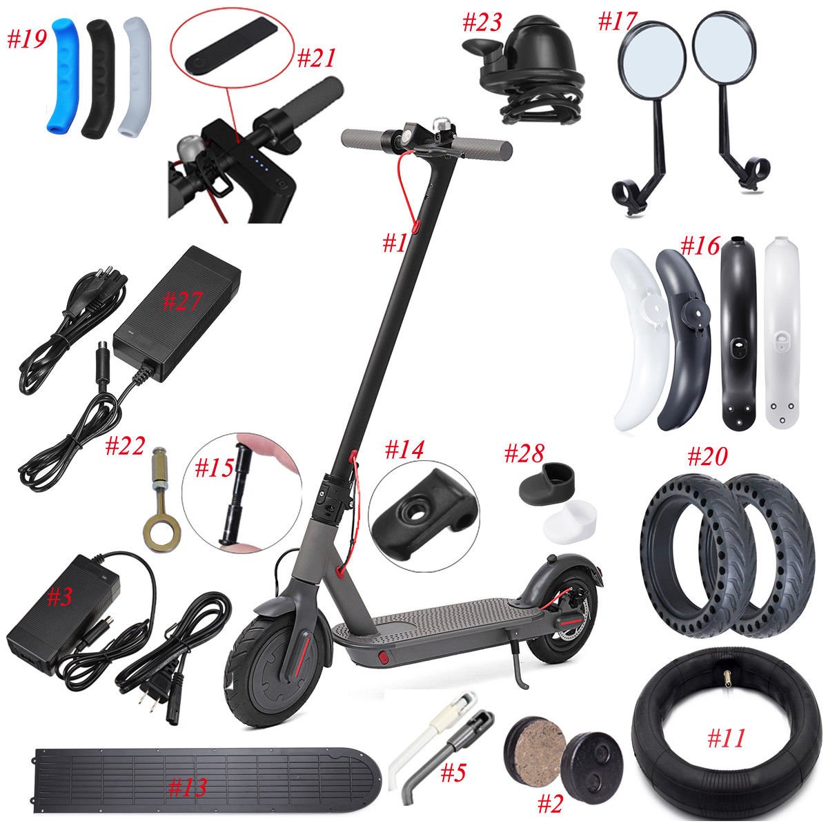 Superbsail Xiaomi M365/Pro/Pro2/1s/Mi3/Mi4 Electric Scooter Various Tool Repair Spare Accessories For Xiaomi scooter SpareParts