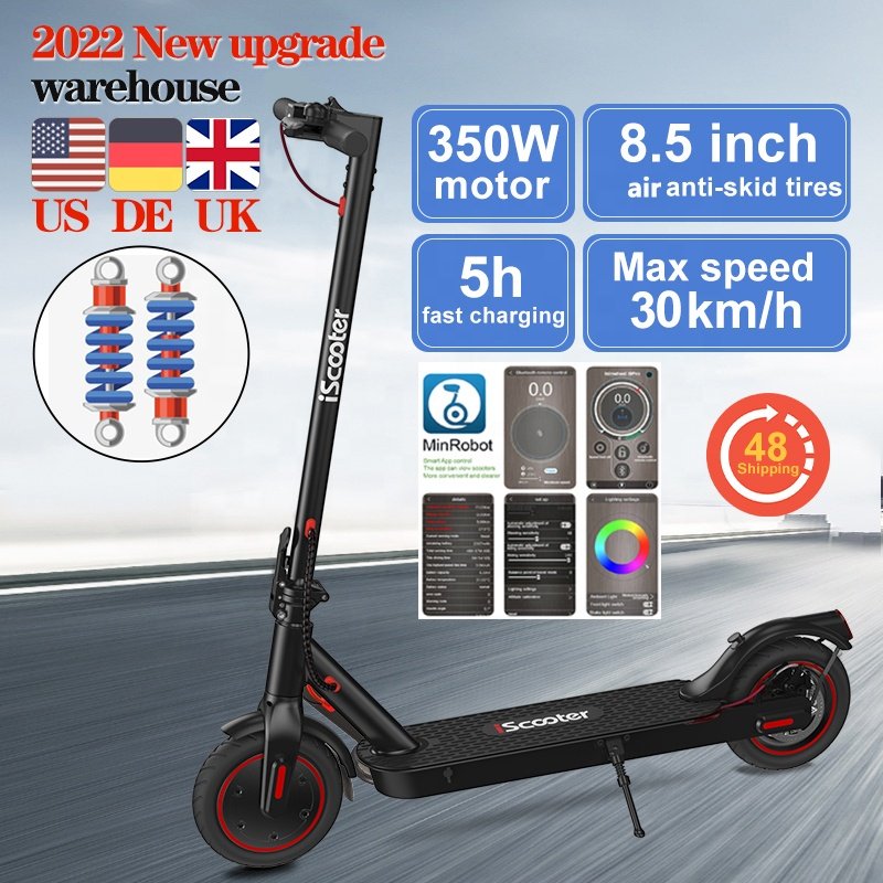 EU Stock iScooter i9 350W 8.5 inch Electric Scooter 7.5Ah Adult Kick Scooter 30KM Fold Adult With App E Scooter