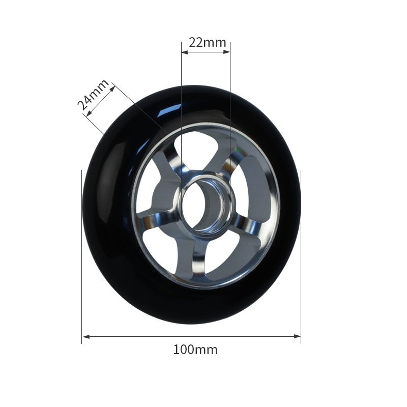Aluminum Skateboard Parts PU 100mm,110mm,125mm Casting Scooter Wheels for Stunt Scooter 4 Wheel Inline Skates Electric Scooters