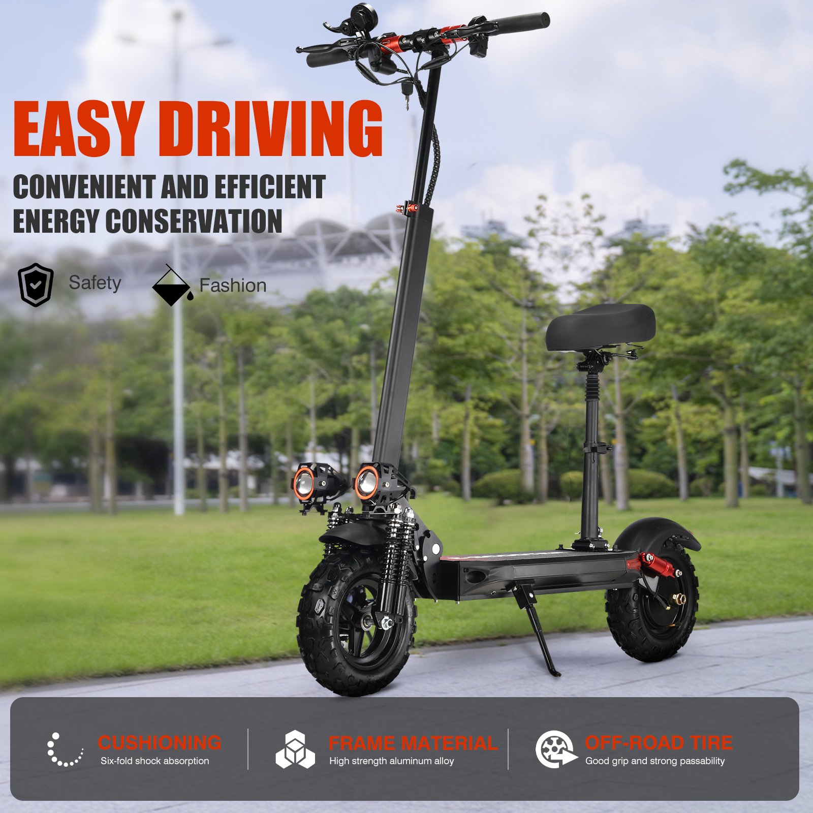 1200w Fast Electric Scooter Rear-drive 11 Inch Vacuum Off-road Electric Scooter Foldable Mobility Scooter