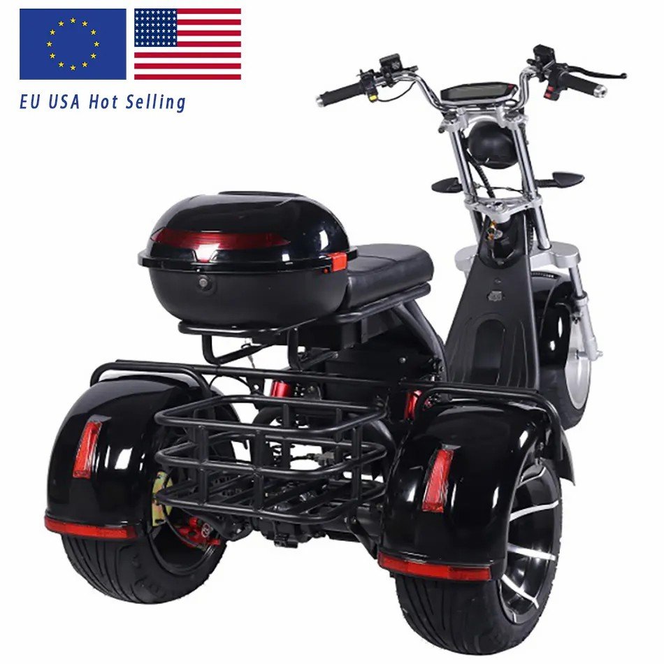 Double Seat Electric Tricycles 1500W Scooters 3 Wheel Electric Scooters Citycoco For Adult