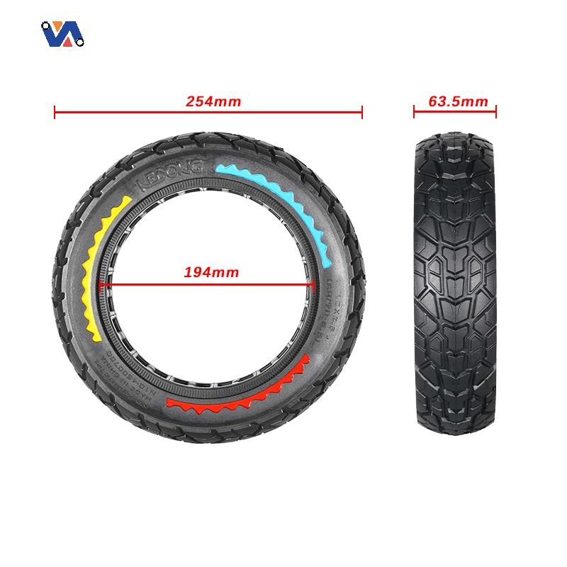 10 Inch 10x2.50 Colorful Honeycomb Solid Off-Road Tire Thick Wear Resistant Ninebot Max G30/G30D/G30P Series Rubber Plastic