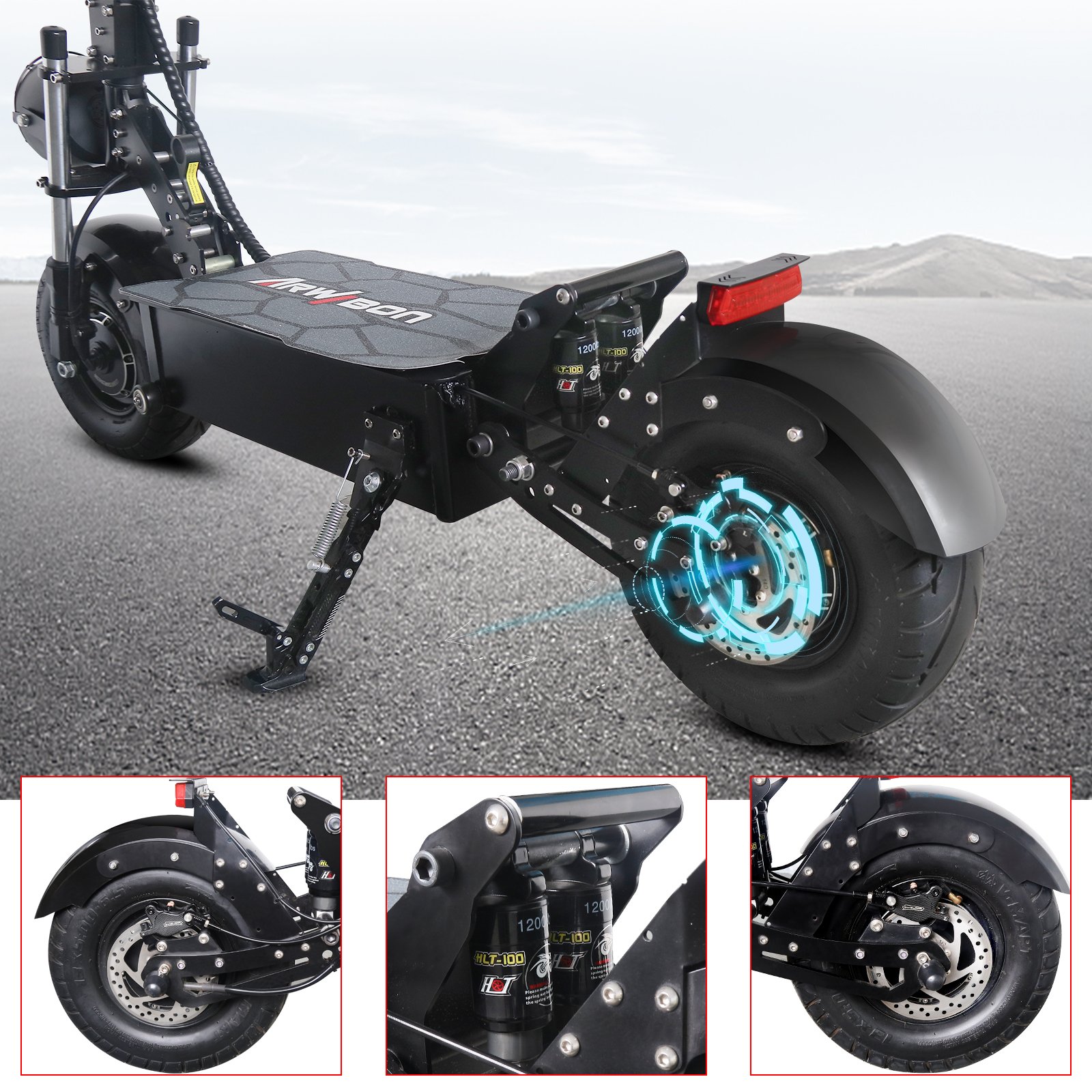 FIEABOR 8000W 13 inch  fat tire dual motor for scooter with seat OEM long range dualtron thunder electric scooters