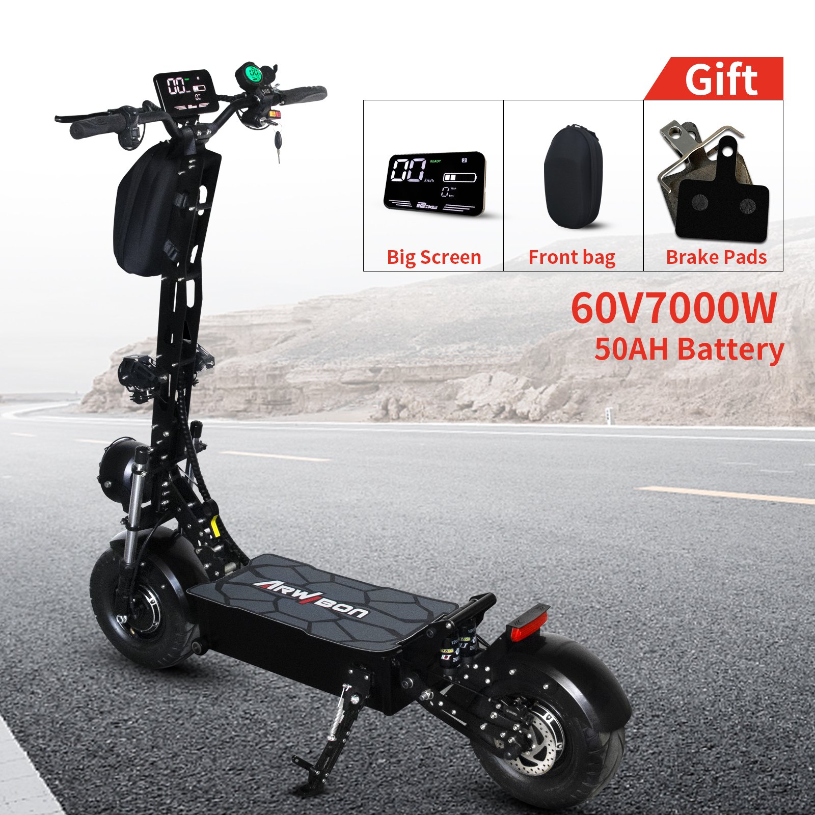 FIEABOR 8000W 13 inch  fat tire dual motor for scooter with seat OEM long range dualtron thunder electric scooters