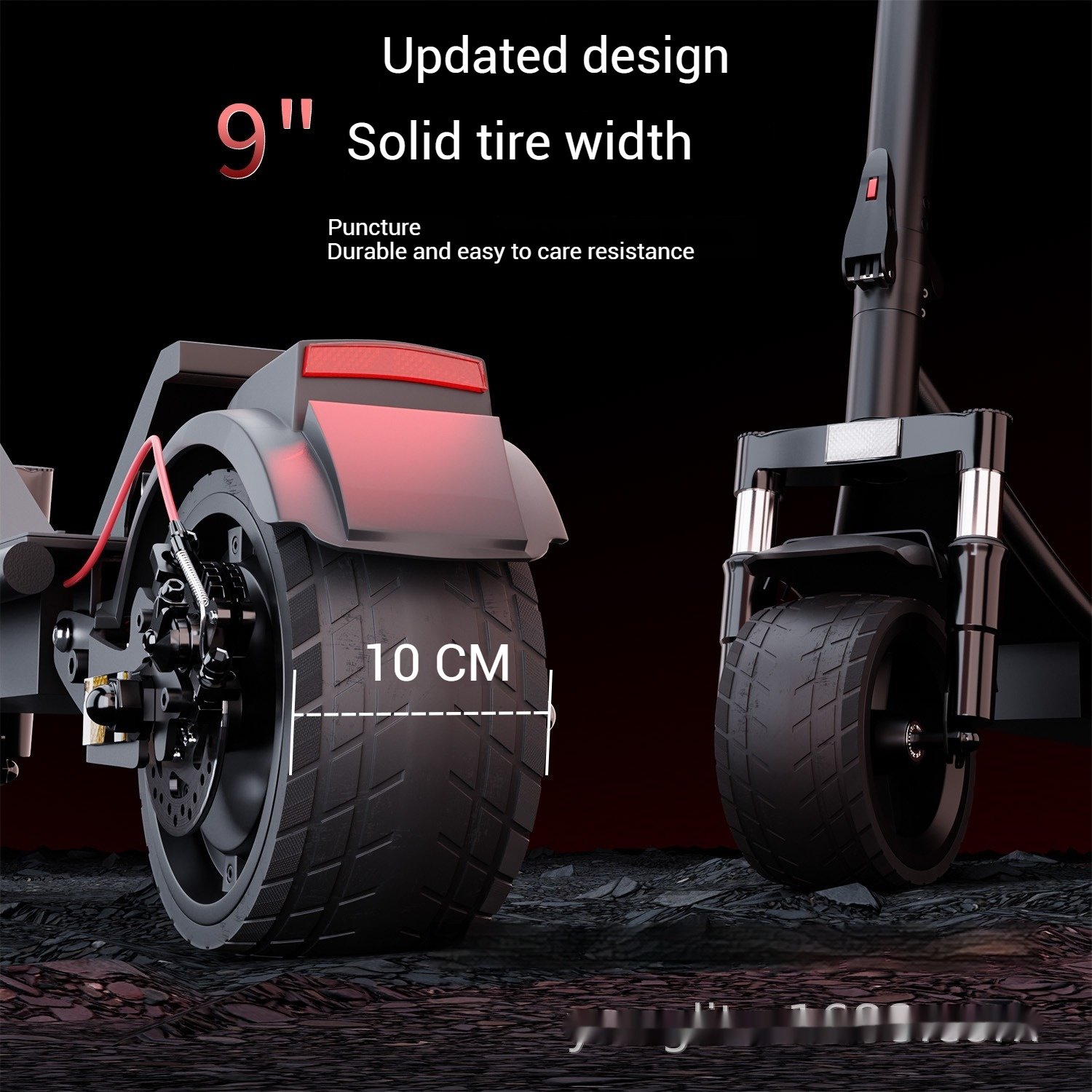 Unisex 500W Rear Drive Electric Scooter 100mm Wide 215mm High Tires Smart Digital 40km/h Two-Wheel scooter