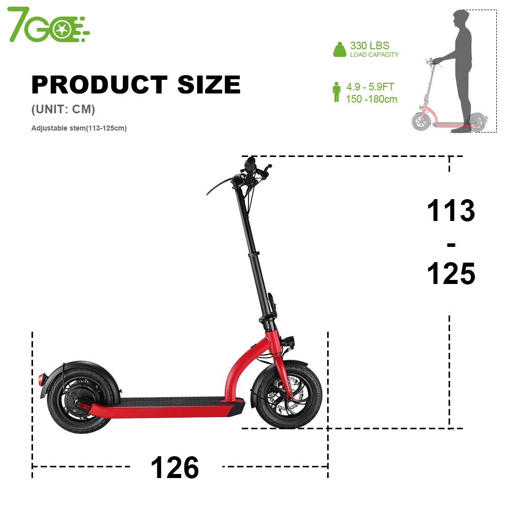 7Go EU US warehouse 12 inch tire foldable Electric Scooter 500W 48v long range fast speed escooter with patent