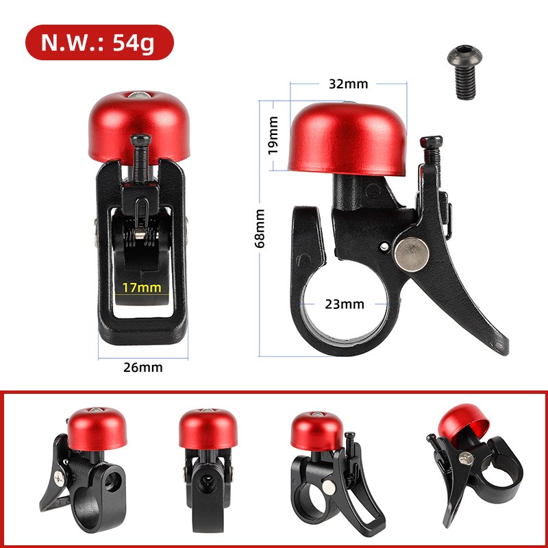 EU Warehouse Electric Scooter Aluminium Alloy Finger Bell With Folding Hook for Xiaomi M365 Pro Scooter Accessories Parts