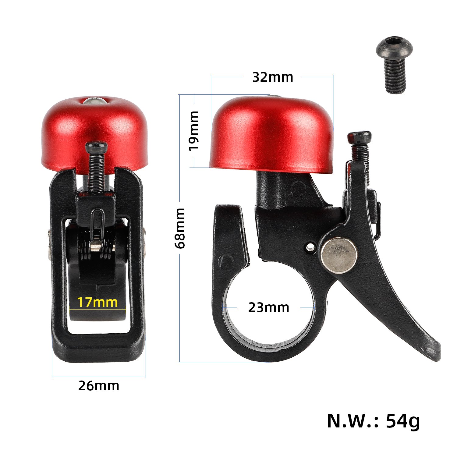 EU Warehouse Electric Scooter Aluminium Alloy Finger Bell With Folding Hook for Xiaomi M365 Pro Scooter Accessories Parts