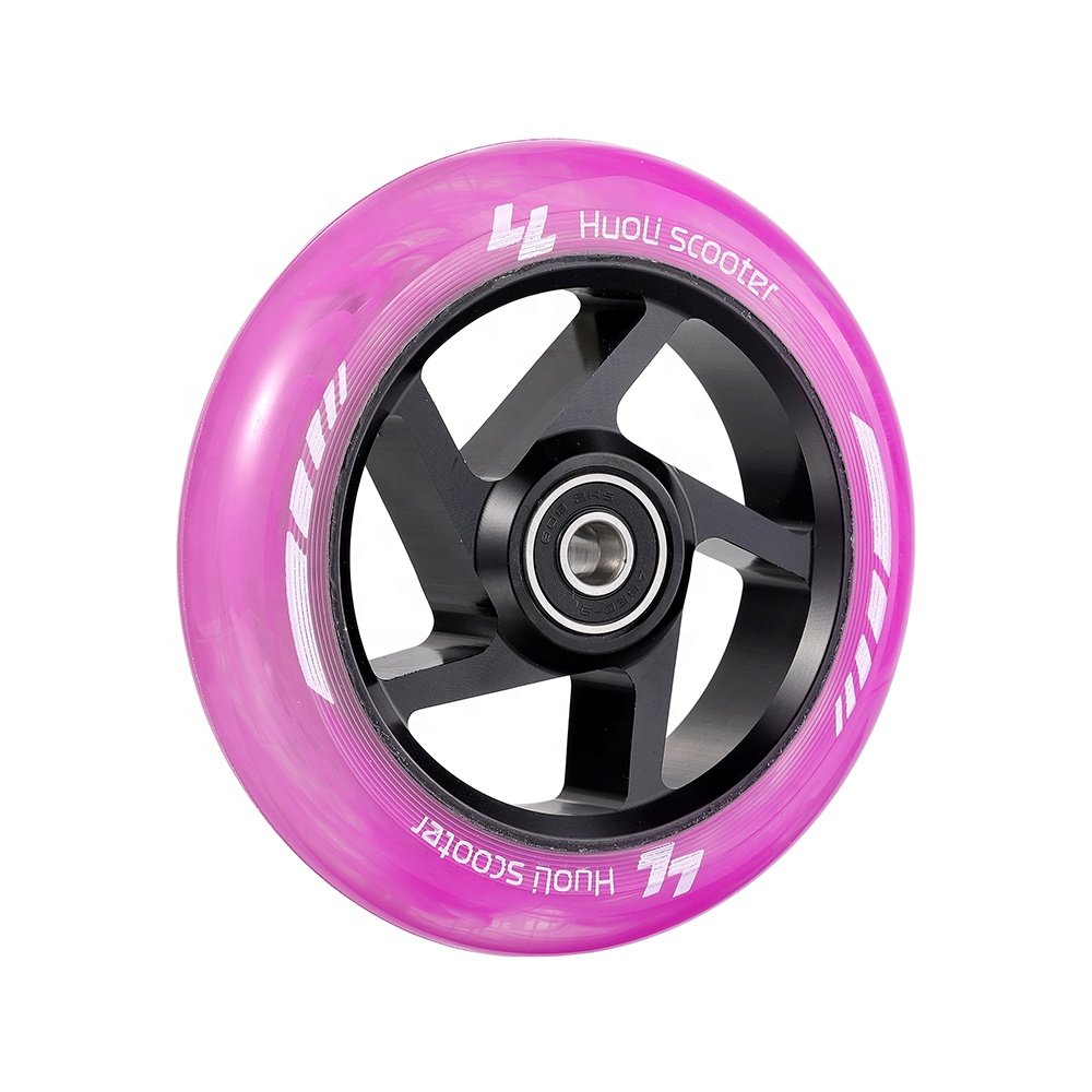 Huoli 110mm 120mm Stunt Scooter Wheels Pro Wholesale Custom Accepted Wheels with Aluminum Core Abec-9 Bearing