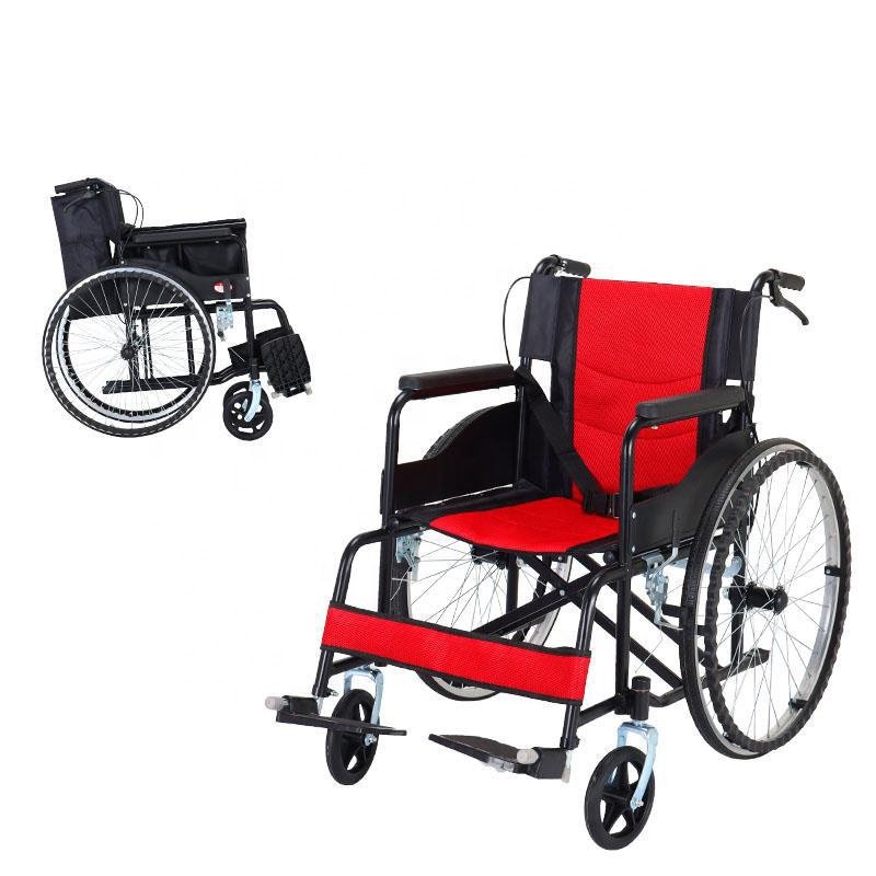High Quality Aluminum Wheelchair Mesh Seat Fixed Armrest And Fixed Footrest For Elder People Medical Aluminium Wheelchair