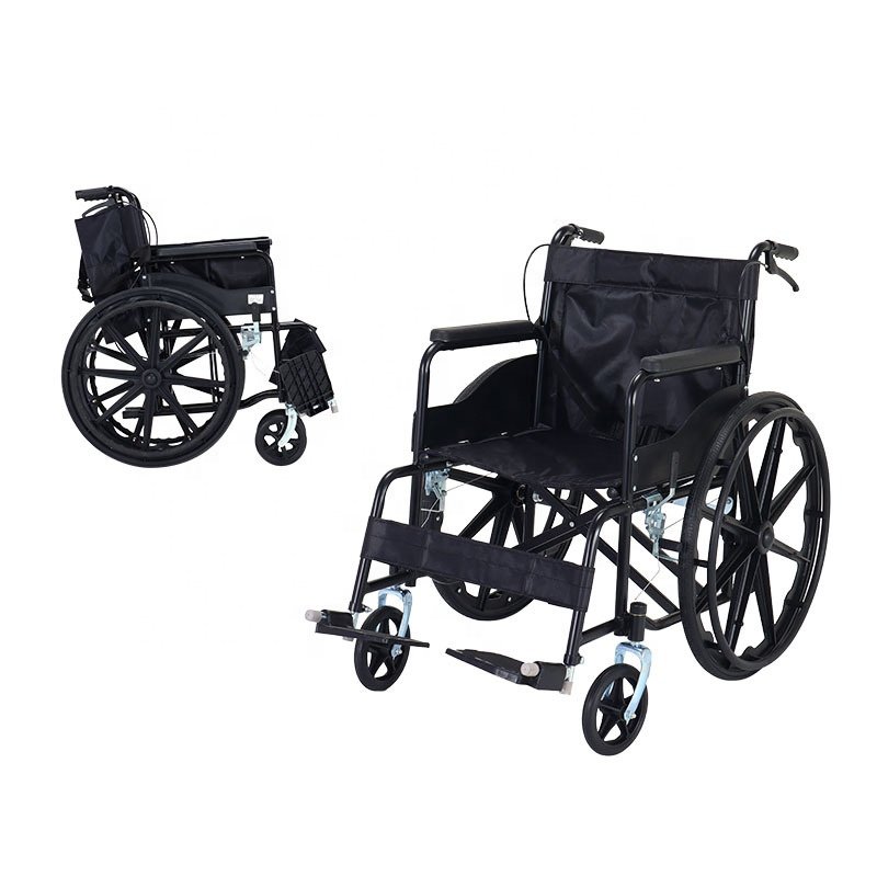 High Quality Aluminum Wheelchair Mesh Seat Fixed Armrest And Fixed Footrest For Elder People Medical Aluminium Wheelchair