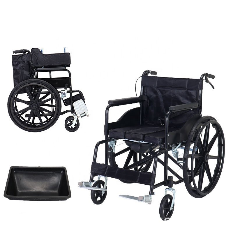 High Quality Aluminum Wheelchair Mesh Seat Fixed Armrest And Fixed Footrest For Elder People Medical Aluminium Wheelchair