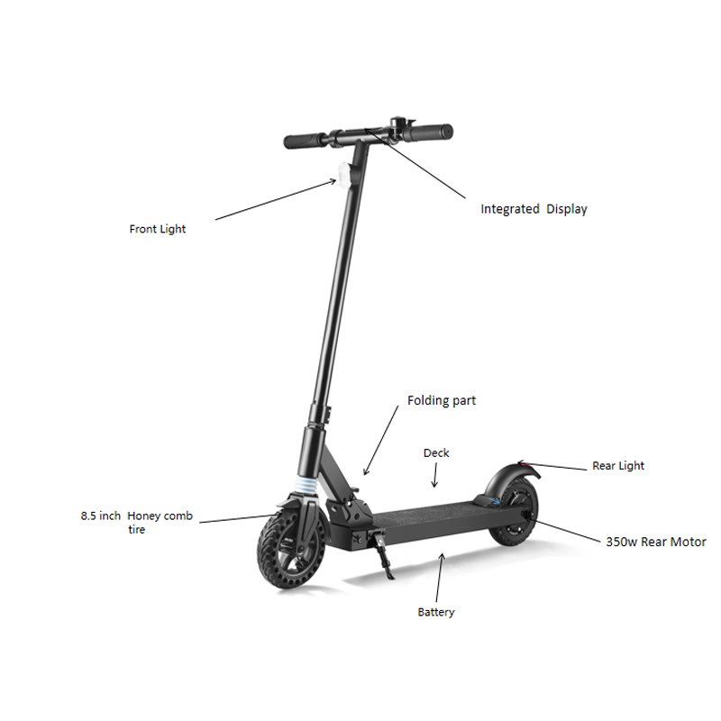 F02B Premium OEM Factory Elektro Roller 25 km/h Adult Lithium 8in Honeycomb Big Wheel Electric Scooter
