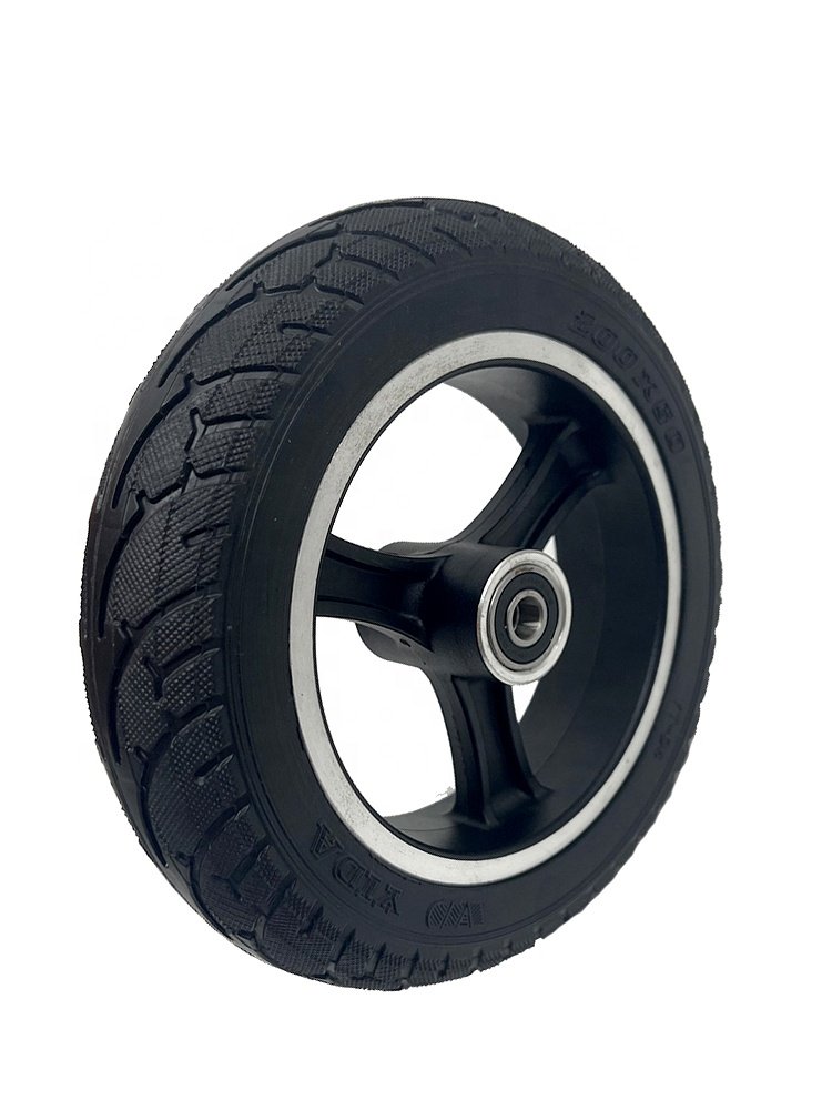 200x50 Solid Wheel Non-Pneumatic Tire with Aluminum Alloy Rim for Folding Electric Scooter 8 Inch Front Wheel Parts