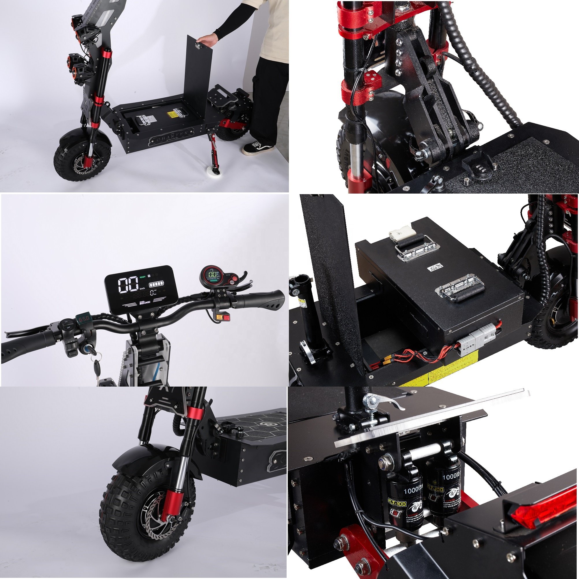 X7 High Speed Off-Road 14 inch 72V10000W 72V60Ah 70Ah 80Ah Long Distance Dual Drive Adult Electric Scooter