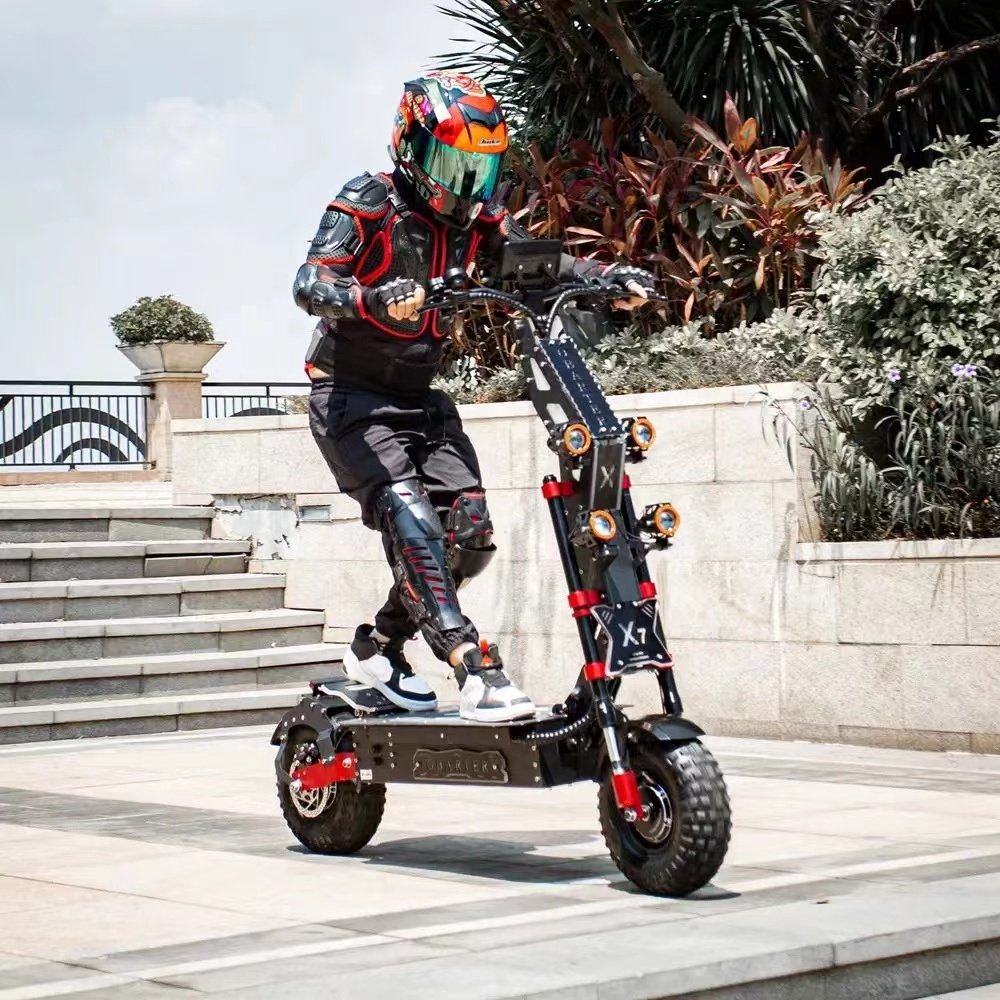 X7 High Speed Off-Road 14 inch 72V10000W 72V60Ah 70Ah 80Ah Long Distance Dual Drive Adult Electric Scooter
