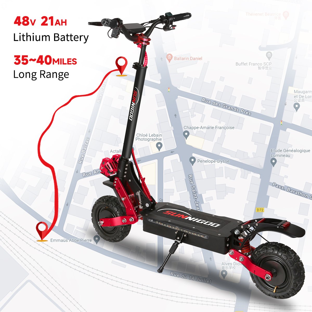 Fast Dispatch New 11-Inch Folding Off-Road E-Scooter 3600W Adult Fat Tyres Electric Scooter with 65km/h Speed Poland Warehouse
