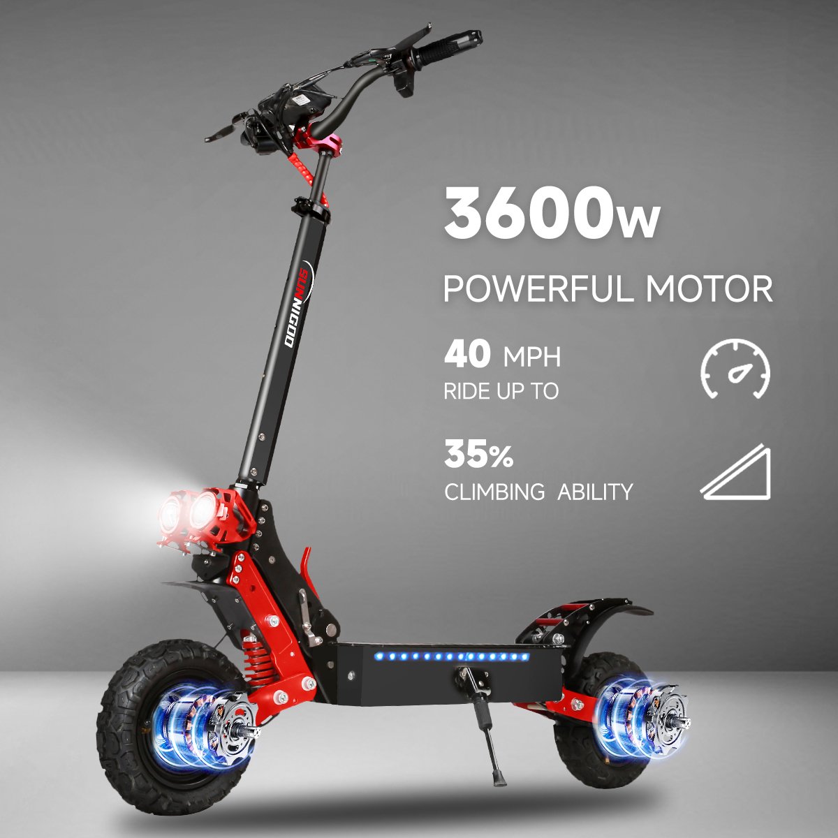 Fast Dispatch New 11-Inch Folding Off-Road E-Scooter 3600W Adult Fat Tyres Electric Scooter with 65km/h Speed Poland Warehouse