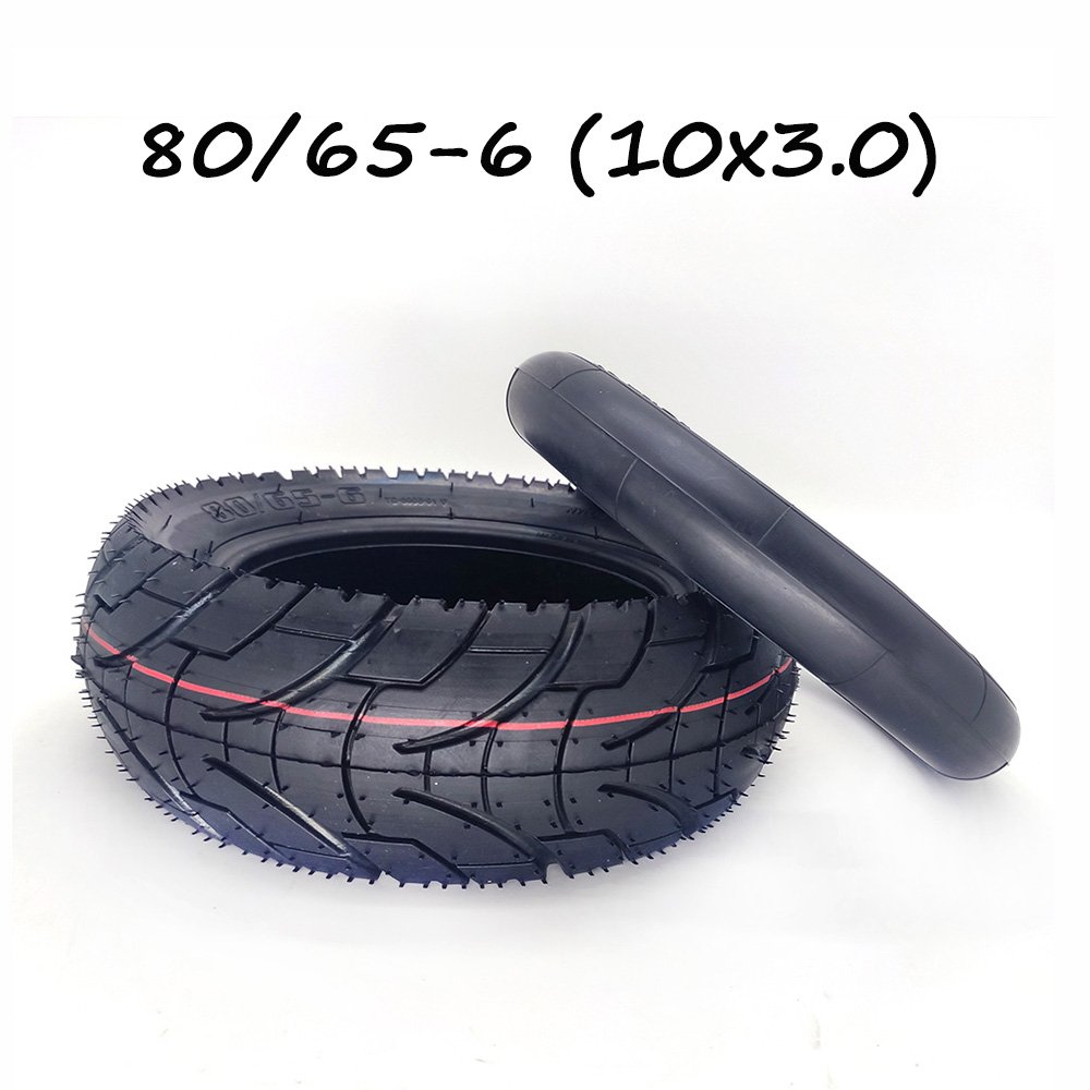 New Image EU Warehouse 80/65-6 Tire For 10 Inch Folding E Scooter ZERO 10X Dualtron KUGOO M4 Thickened Widened 10x3.0 Road Tyre