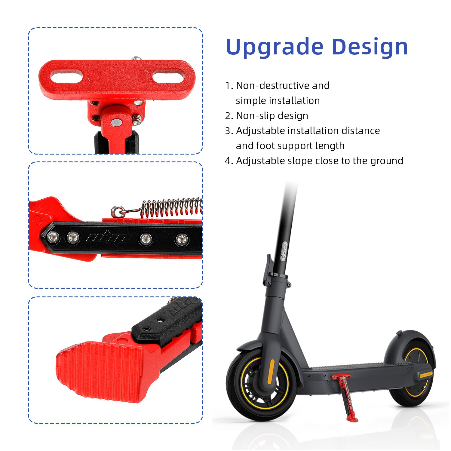 Aluminum Adjustable Electric Scooter Kickstand Scooter Parking Stand for Ninebot MaxG30 Electric Scooter Spare Parts Accessories