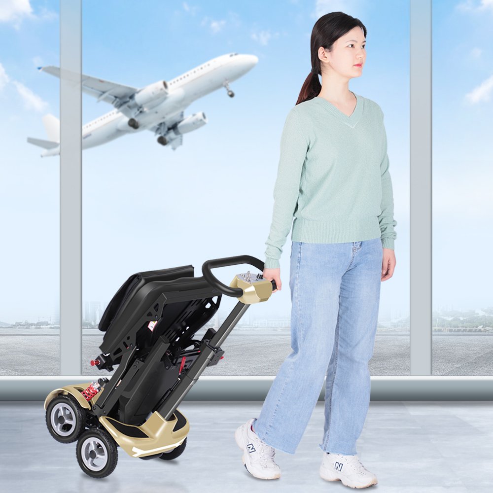 Small Lightweight Auto Folding Electric Mobility Scooter Suitcase Foldable Mobility Scooters for Adults
