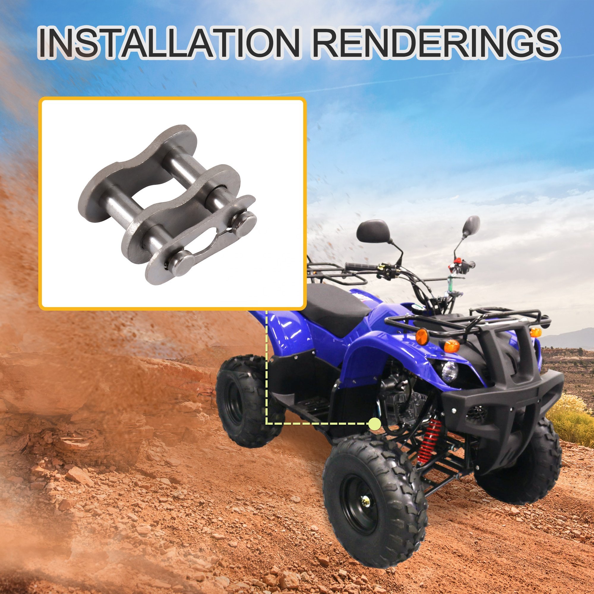 GOOFIT 420 MotorCycle Chain Master Roller Links For 50cc 70cc 90cc 110cc 125cc ATV Dirt Bike Pit Bike Go Kart Moped Scooters