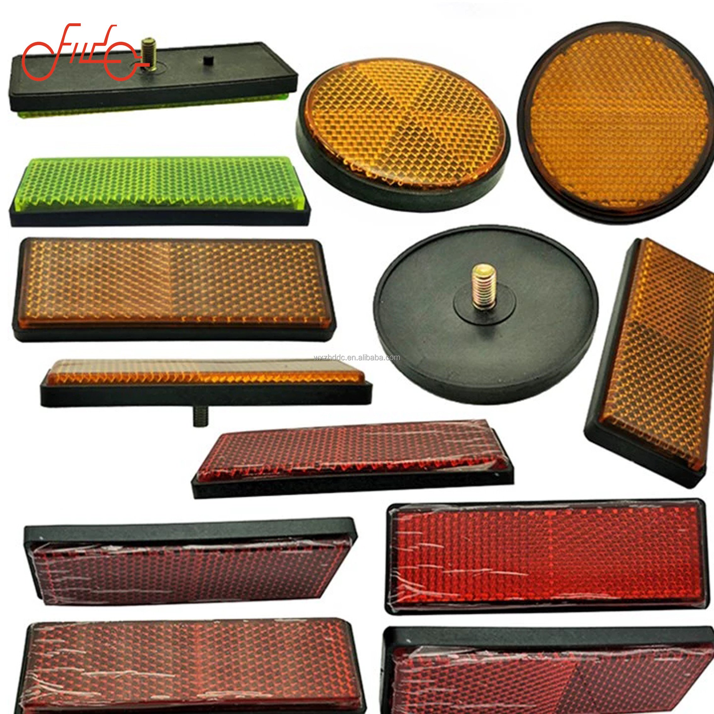 Factory Price Motorcycle Reflective Reflex Reflector Scooter Square Rectangle safety reflect material plastic retro reflector