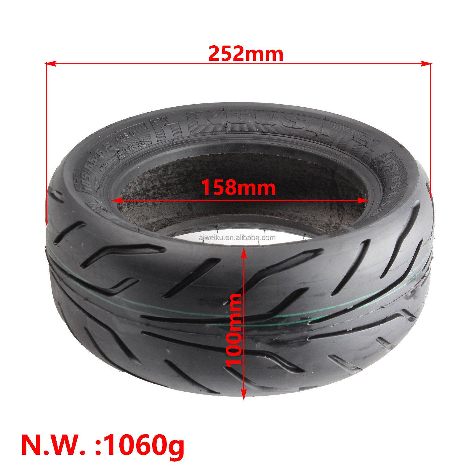 100/ 65 6.5 Tyre Upgrade 105/65-6.5, Electric Scooter Tire Replacement Shock Absorption Widen Thicken 11inch