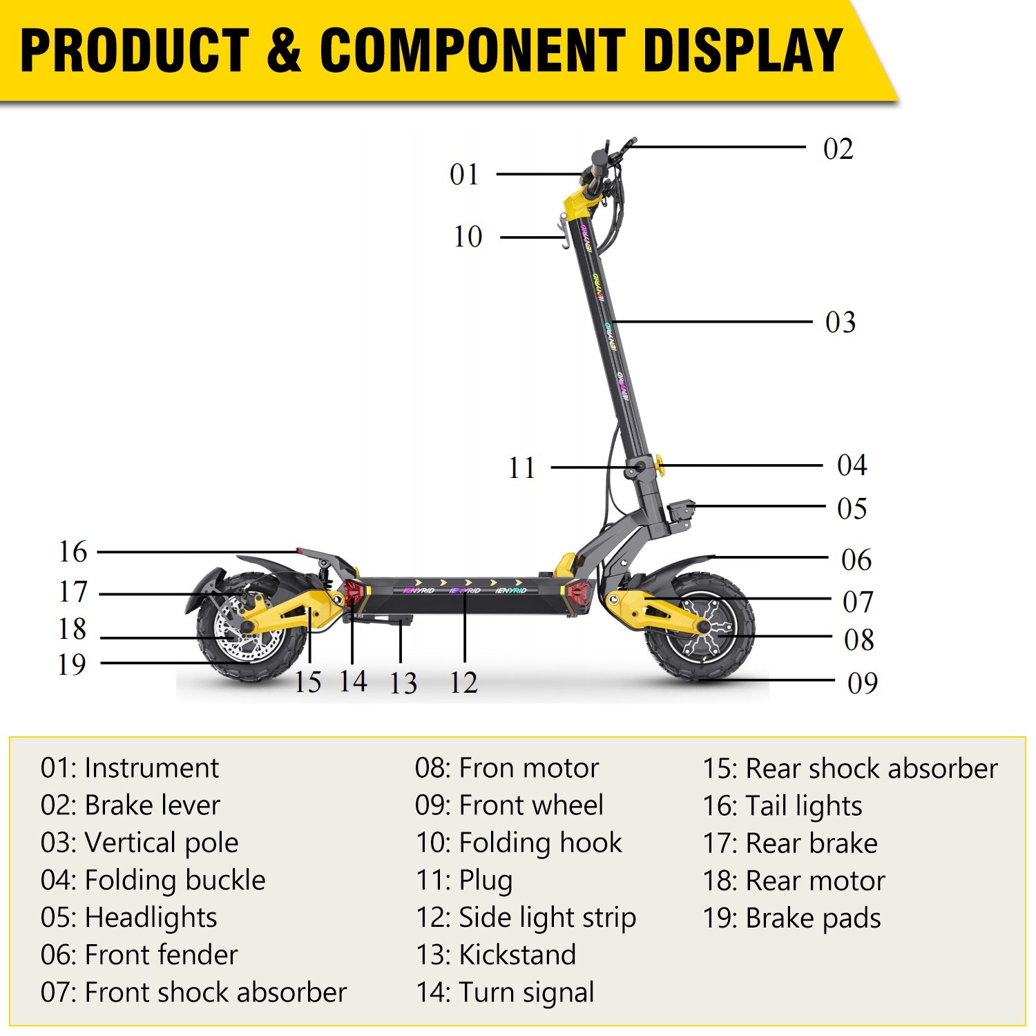 2400W iENYRID ES60 E Scooter Electric 11 inch Off-road Shock Absorbers Electric Scooter for adult